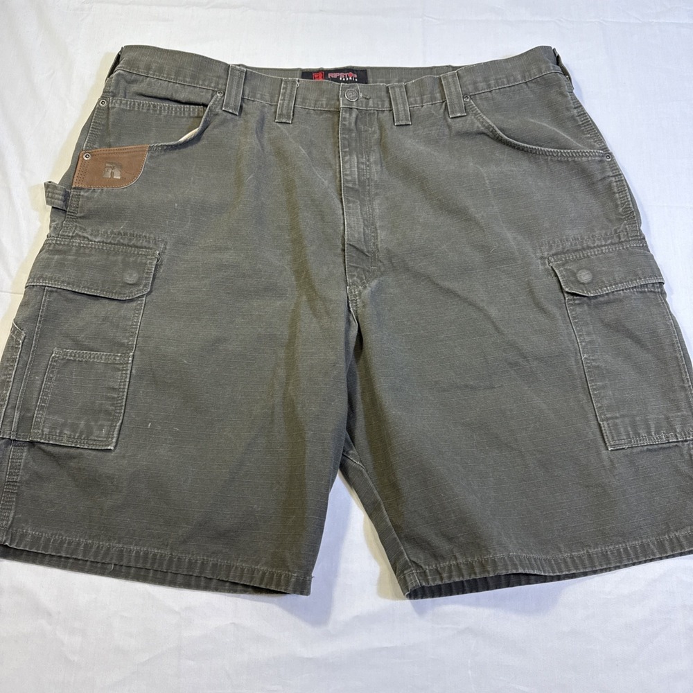 Wrangler Riggs Mens Canvas Shorts 46 Cargo Heavyweight Cotton Work 11.5"L KHAKI